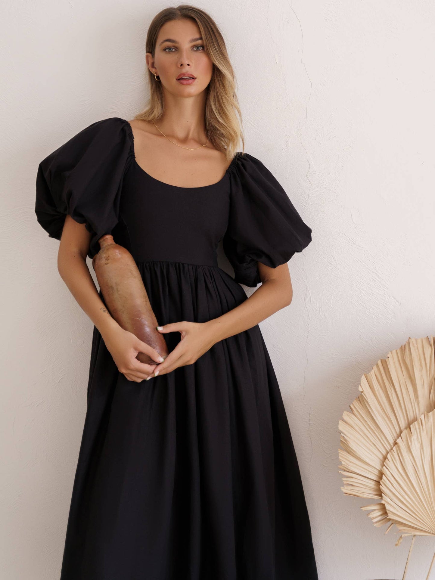 Cherie Puff Sleeve Midi Dress