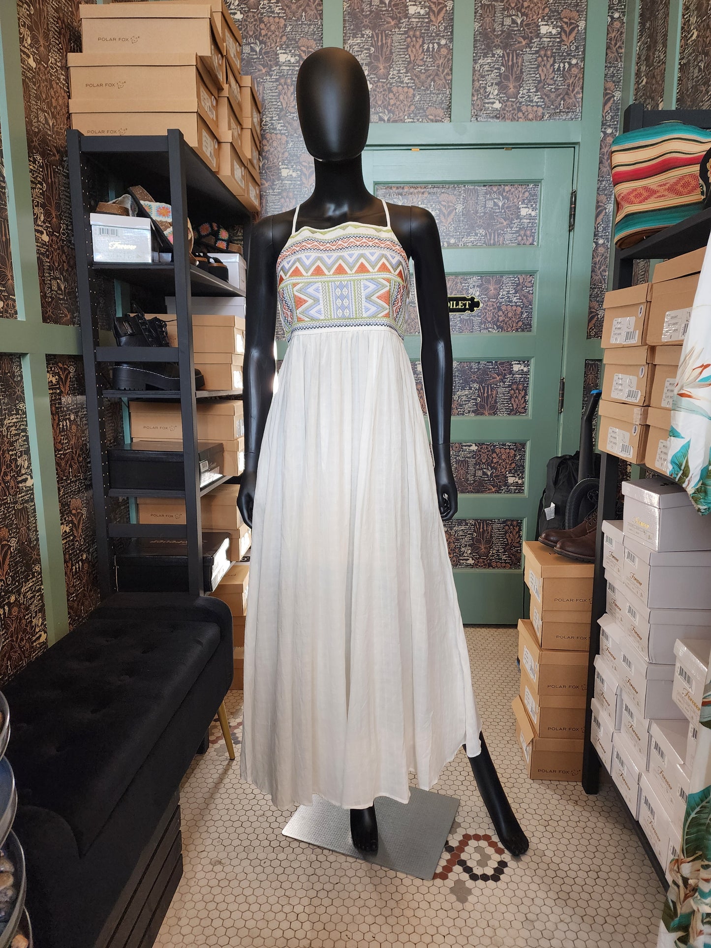 Embroidered Top Maxi Dress