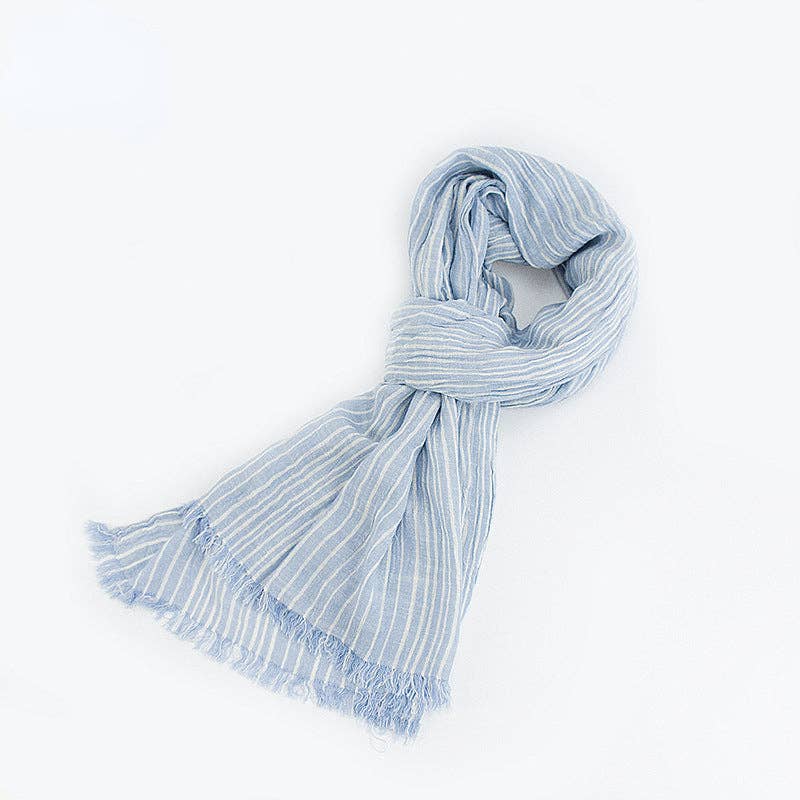 Scarvii - Elegant Stripe Style Cotton Long Scarf