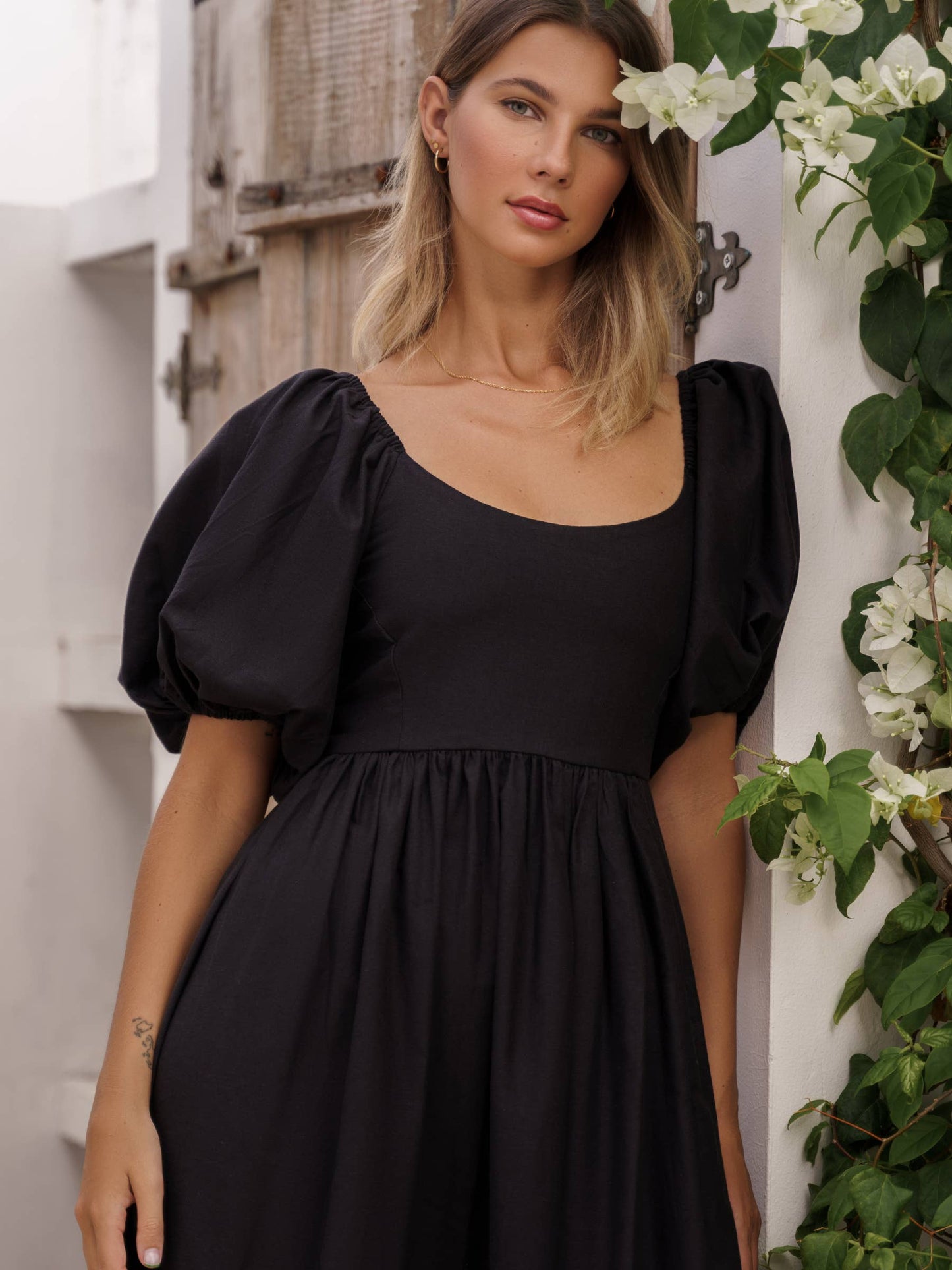 Cherie Puff Sleeve Midi Dress