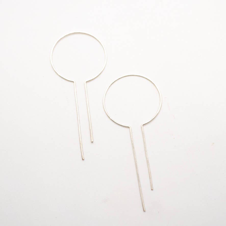 Minimalist Open Bar Hoops - Sterling Silver