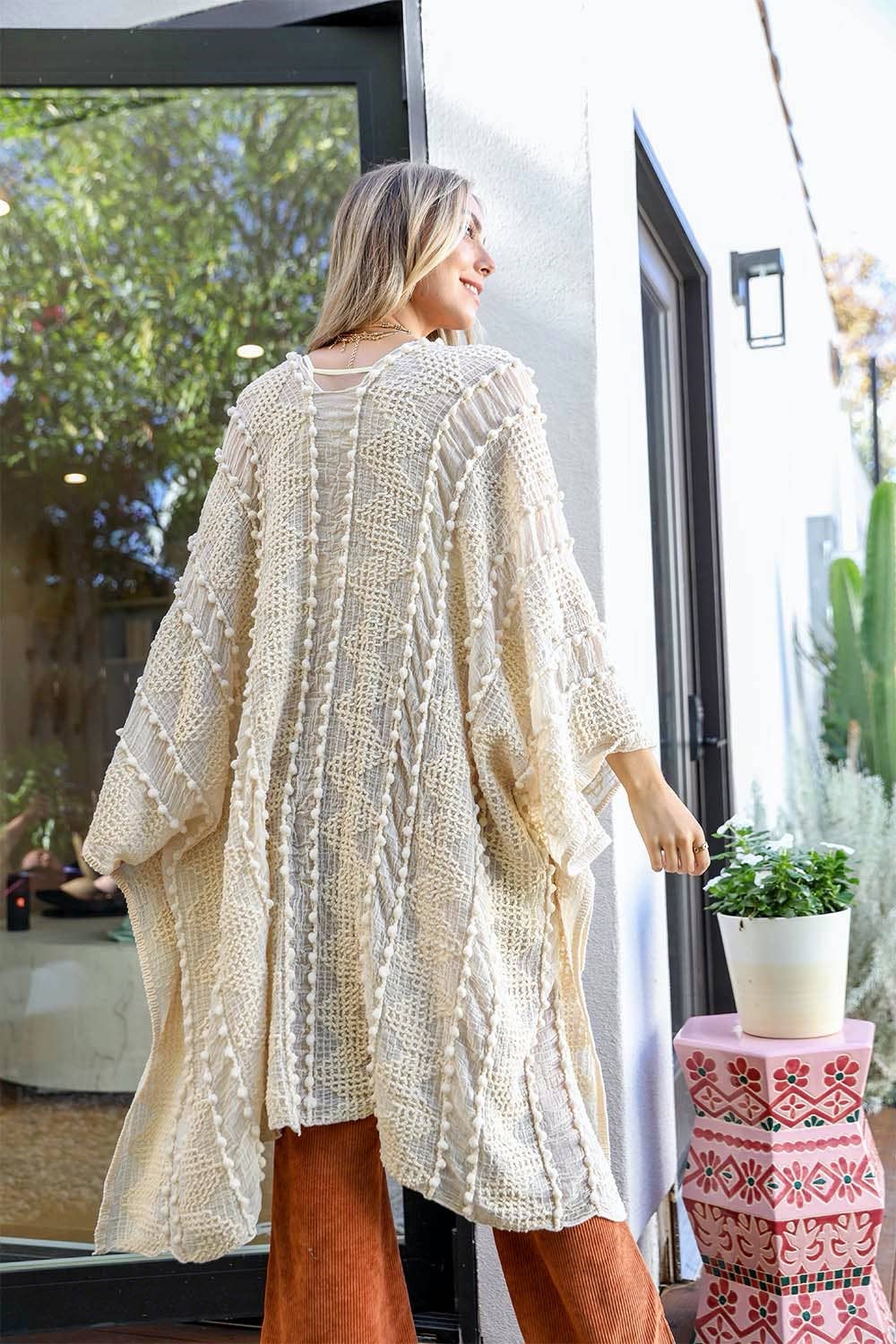 Embroidered Zig Zag Kimono