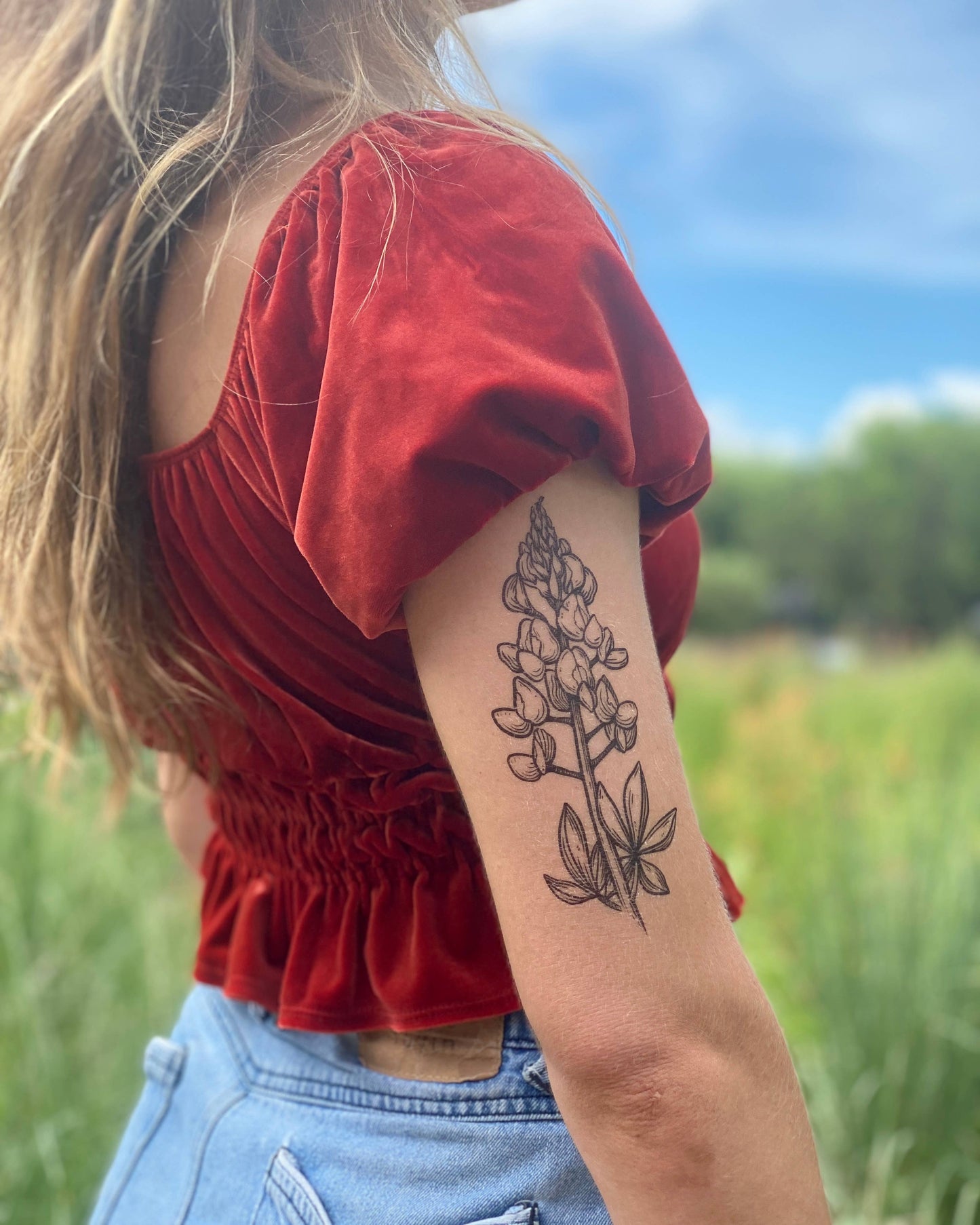 Bluebonnet Temporary Tattoo