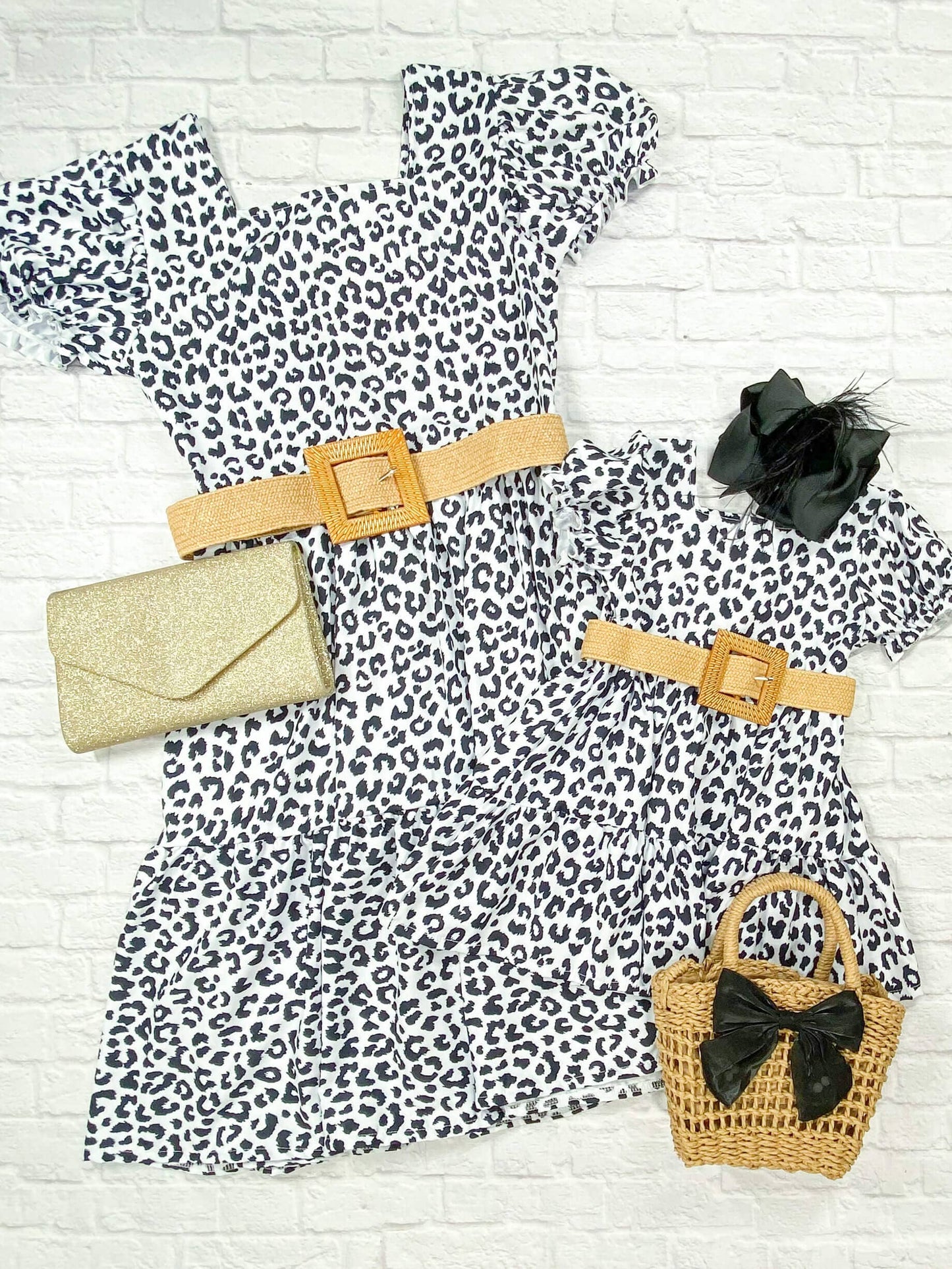 Mommy & Me Animal Print Belted Dress - Girl's