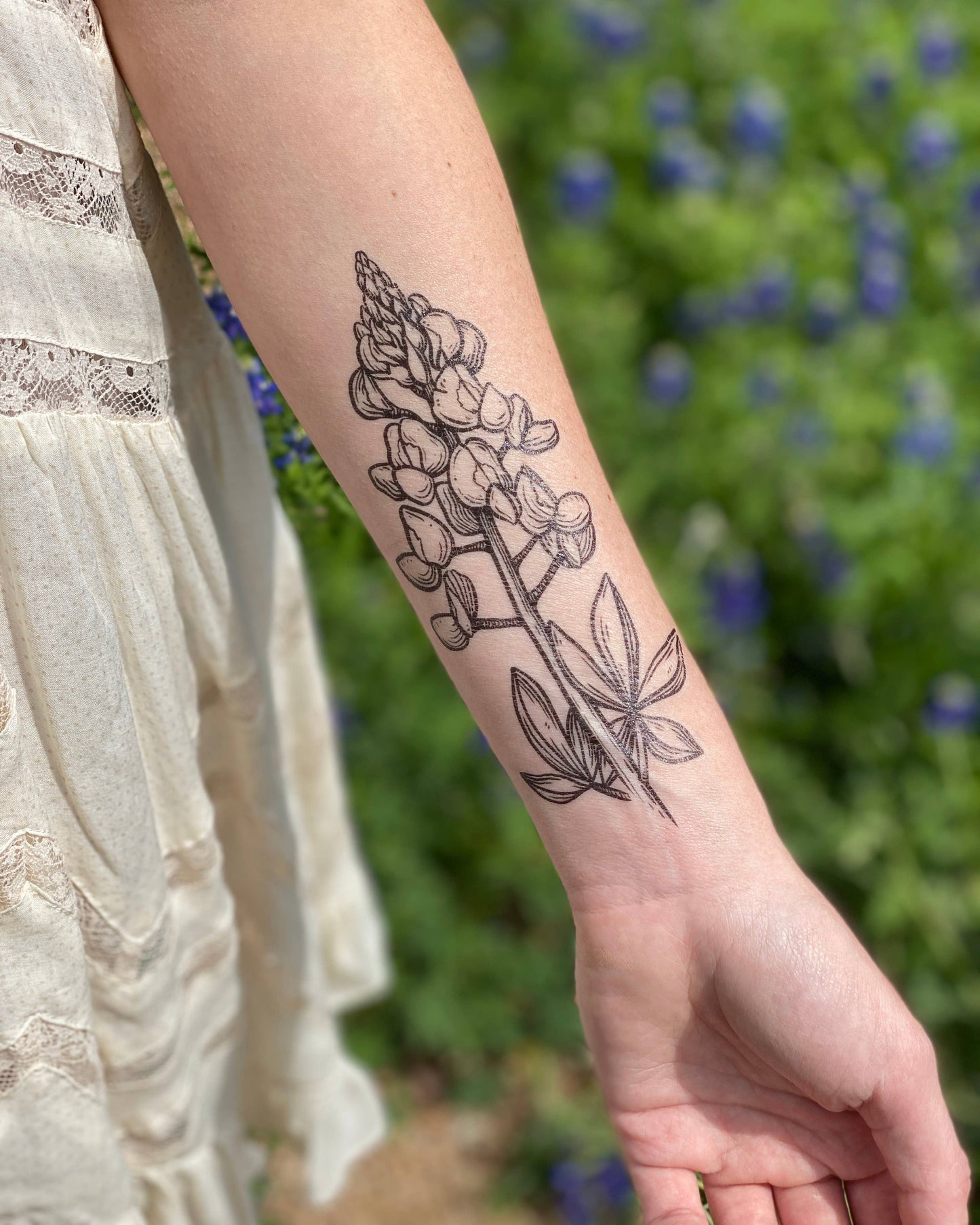 Bluebonnet Temporary Tattoo