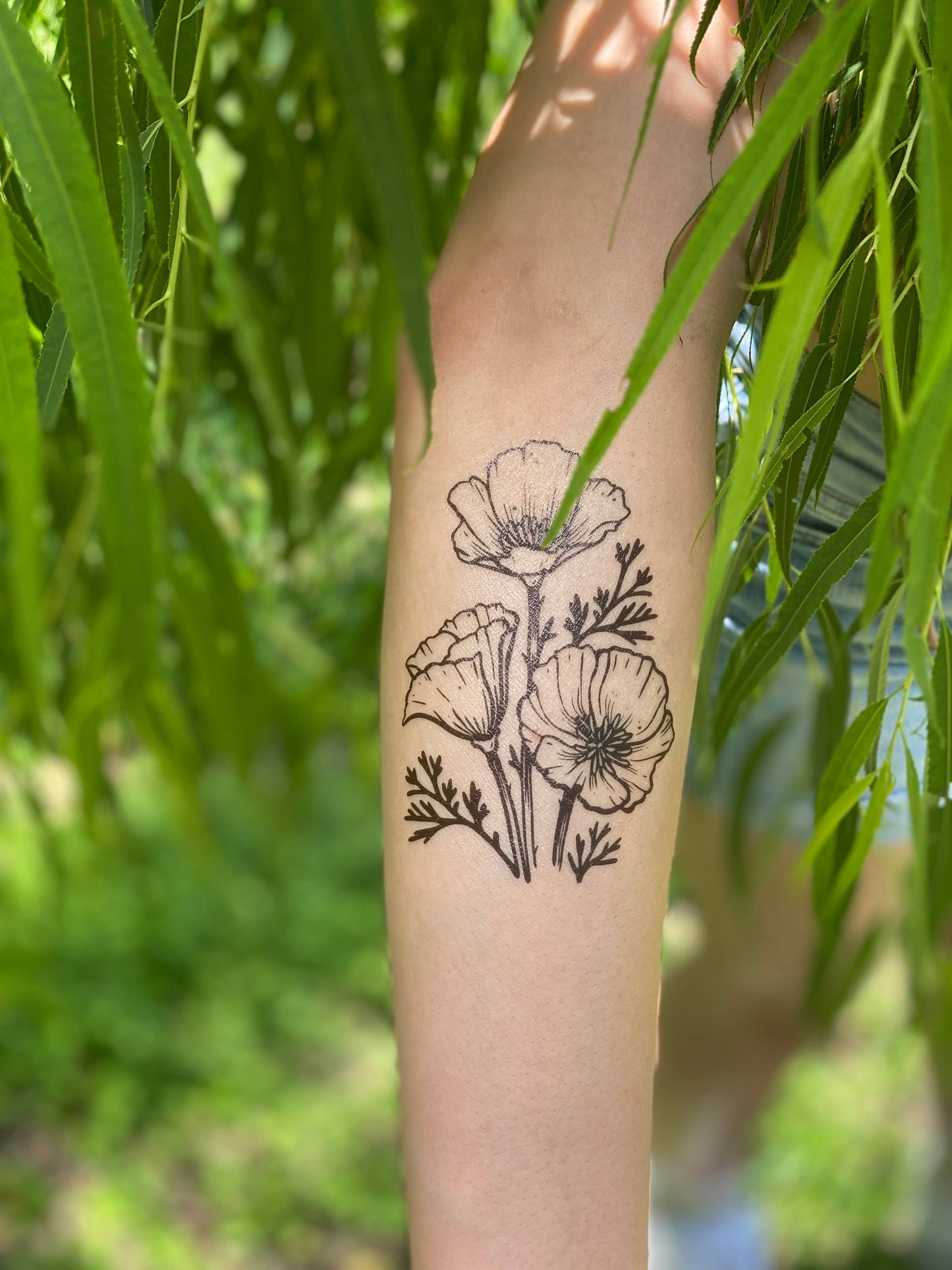 Golden Poppy Temporary Tattoo