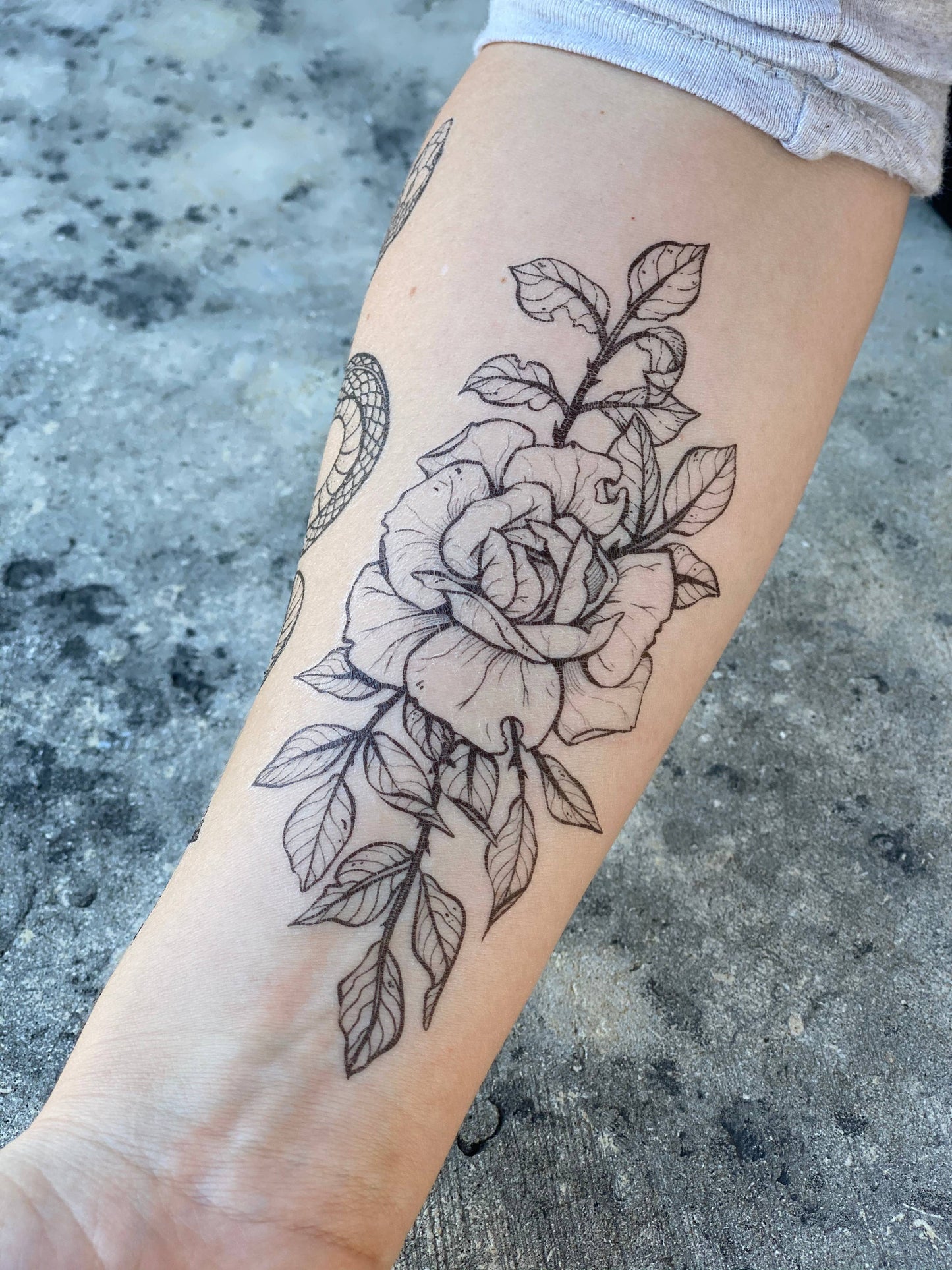 Rose Blossom Temporary Tattoo