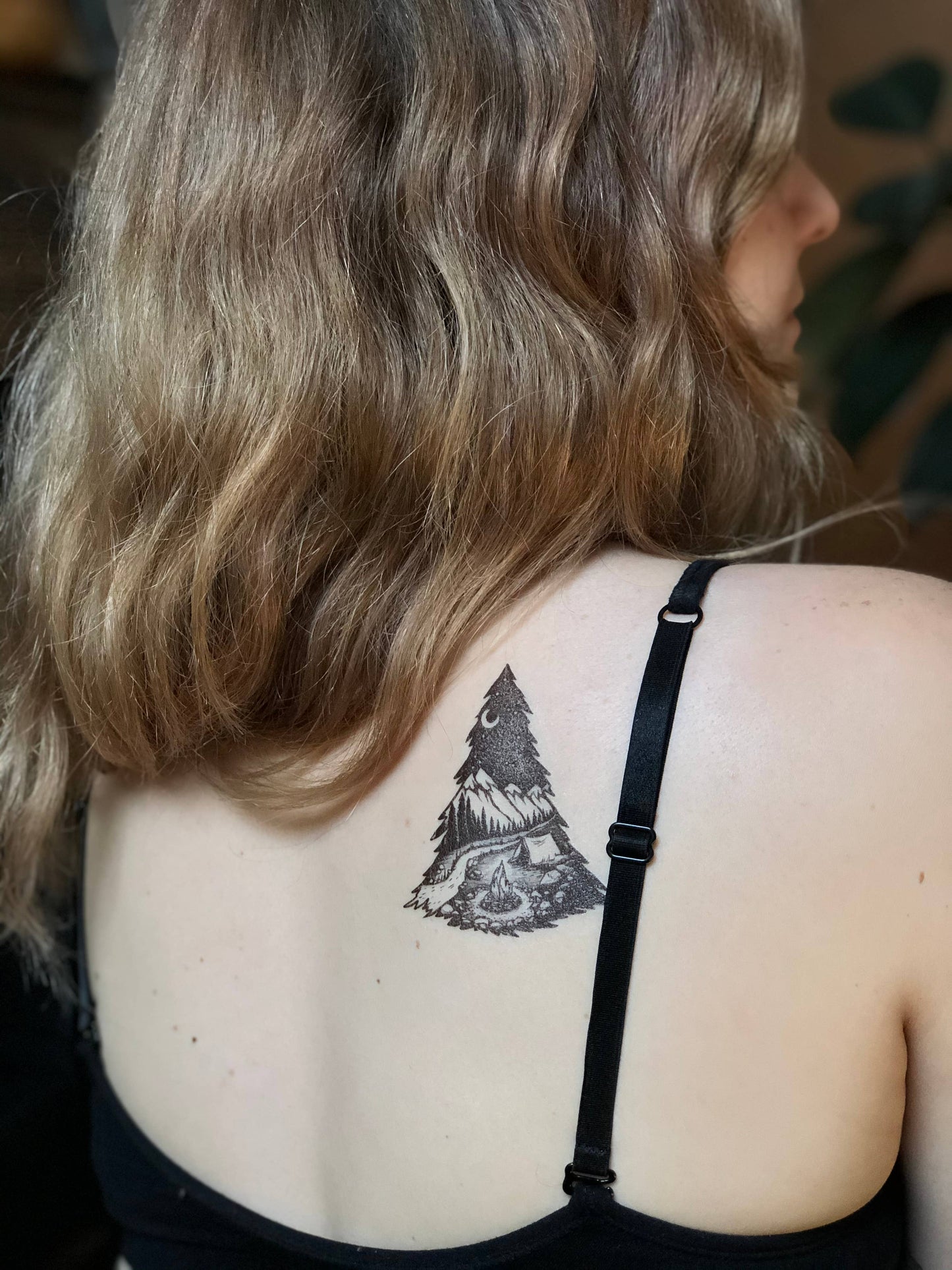 Mountain Camping Temporary Tattoo