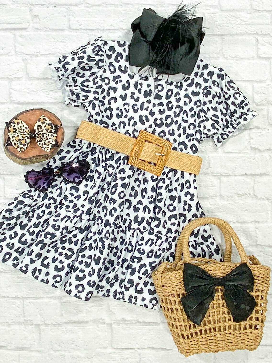 Mommy & Me Animal Print Belted Dress - Girl's