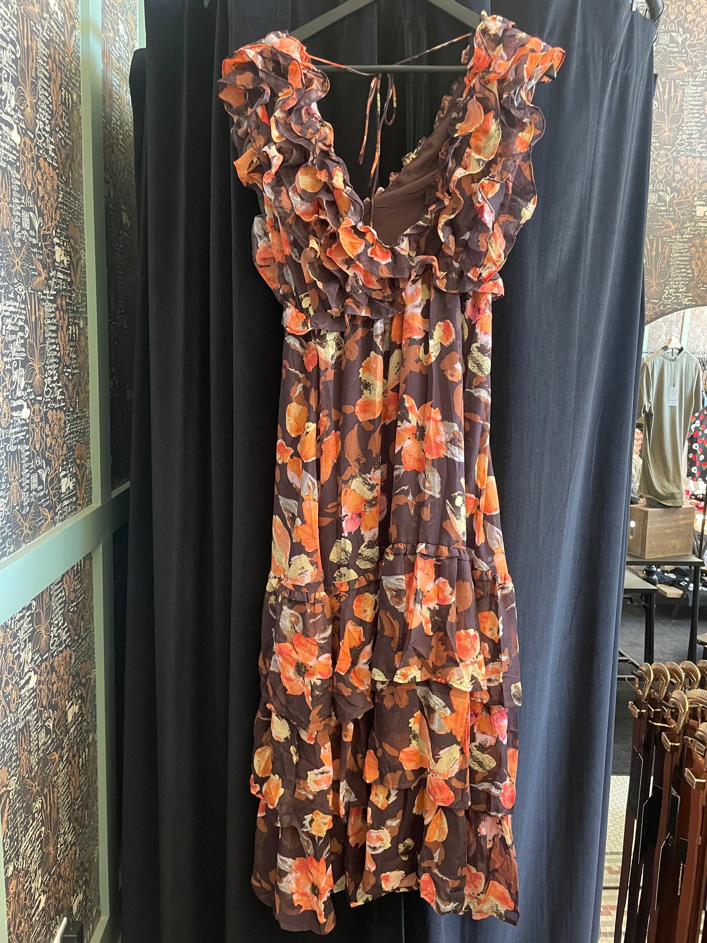 Autumn Florals Maxi Dress