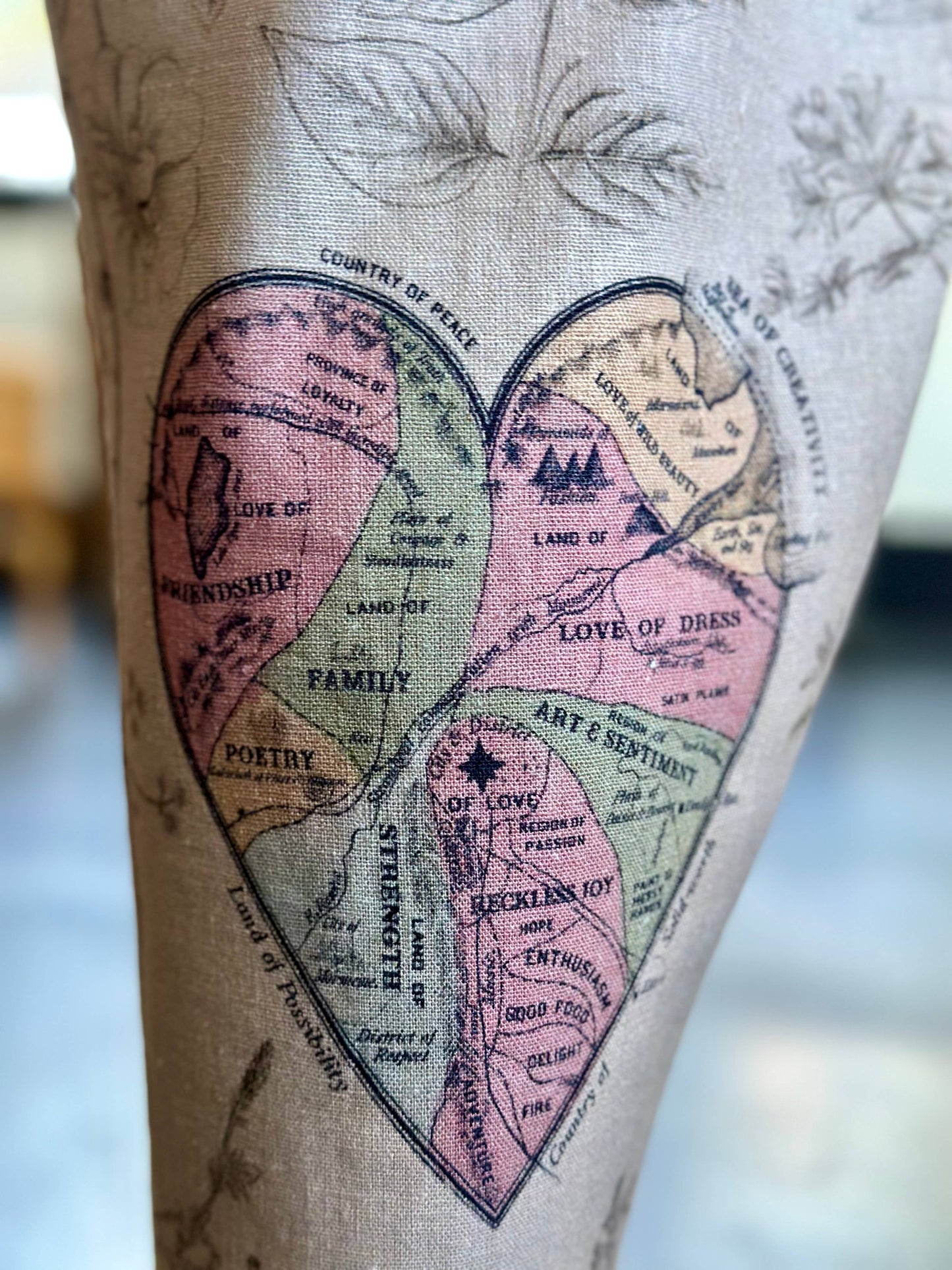 Map of My Heart Printed Boho Artist Pants in Oat