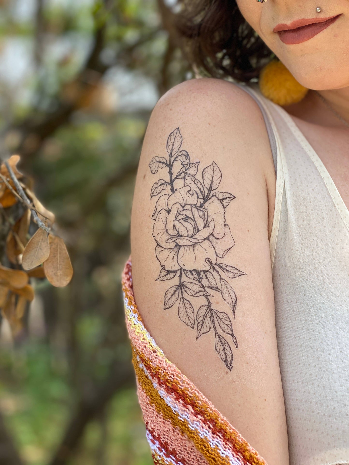 Rose Blossom Temporary Tattoo