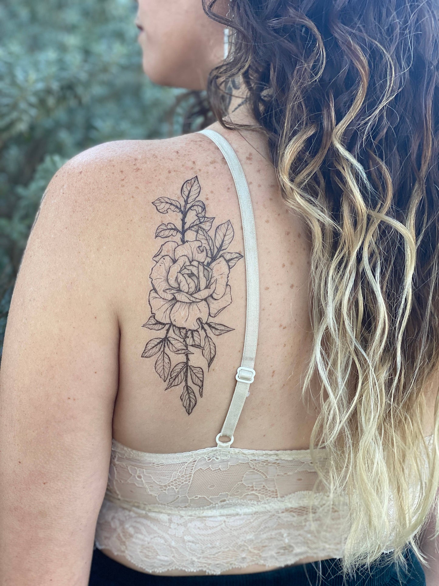 Rose Blossom Temporary Tattoo