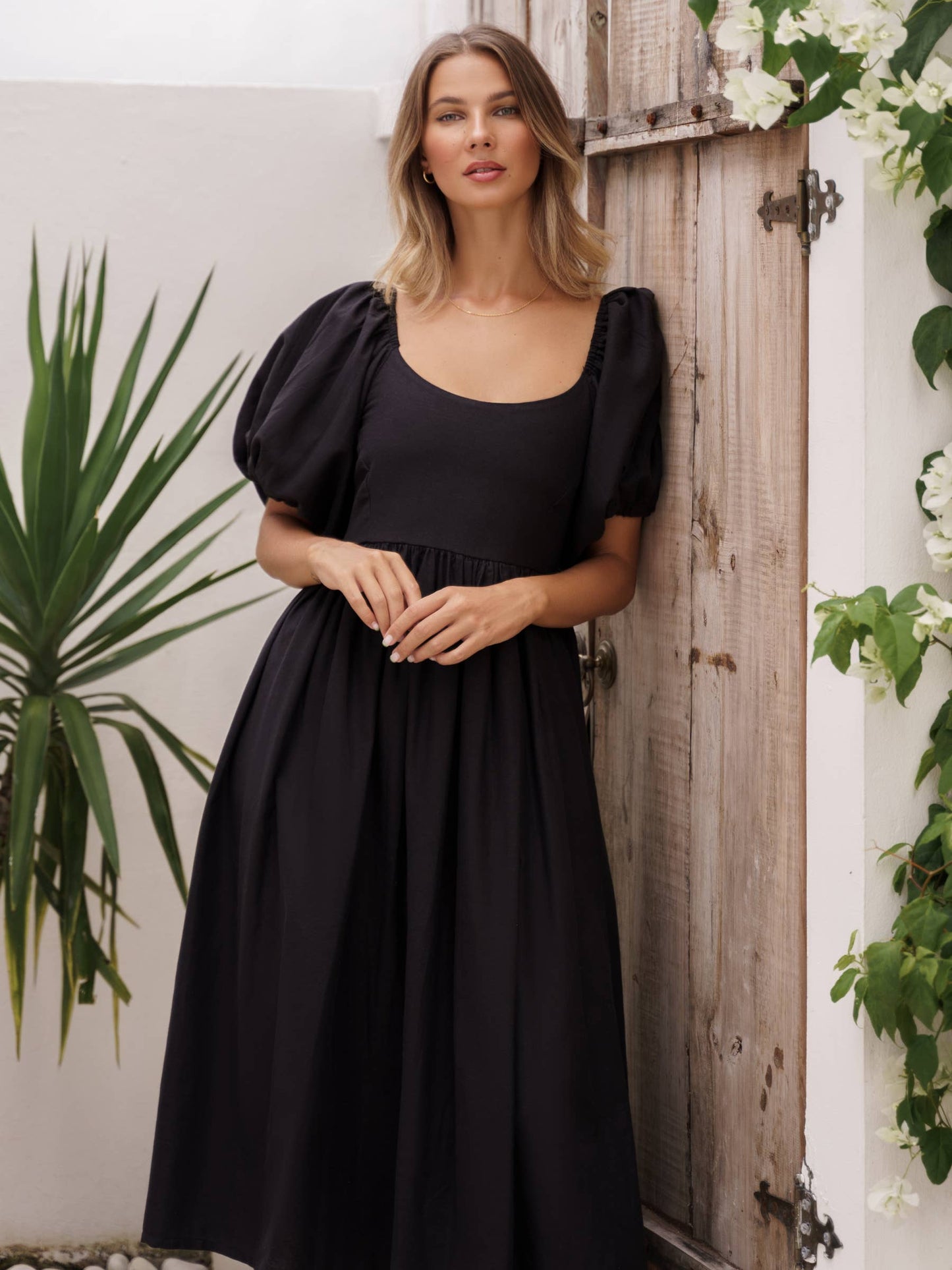 Cherie Puff Sleeve Midi Dress