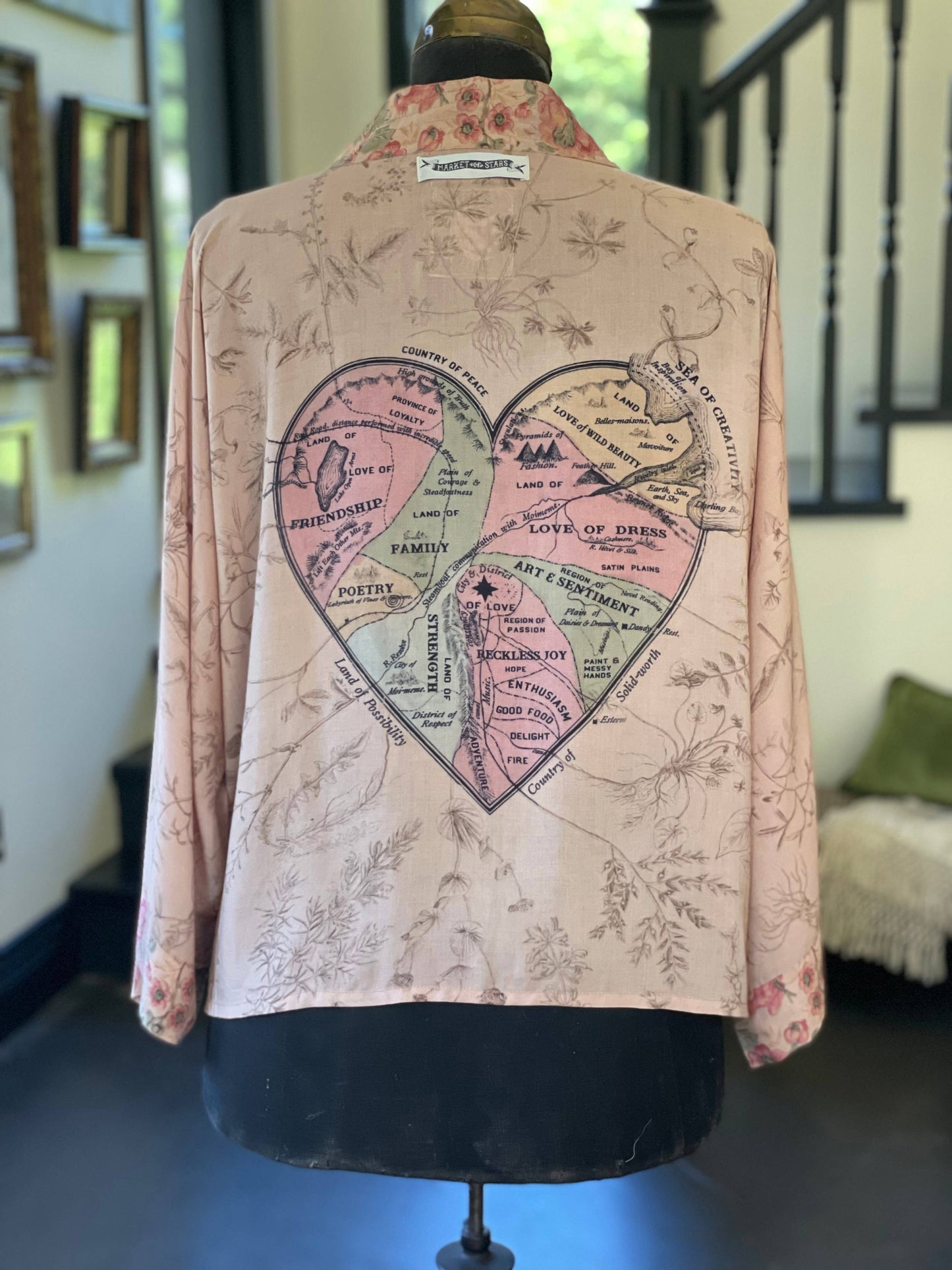 Map of My Heart Cropped Bamboo Kimono Cardigan