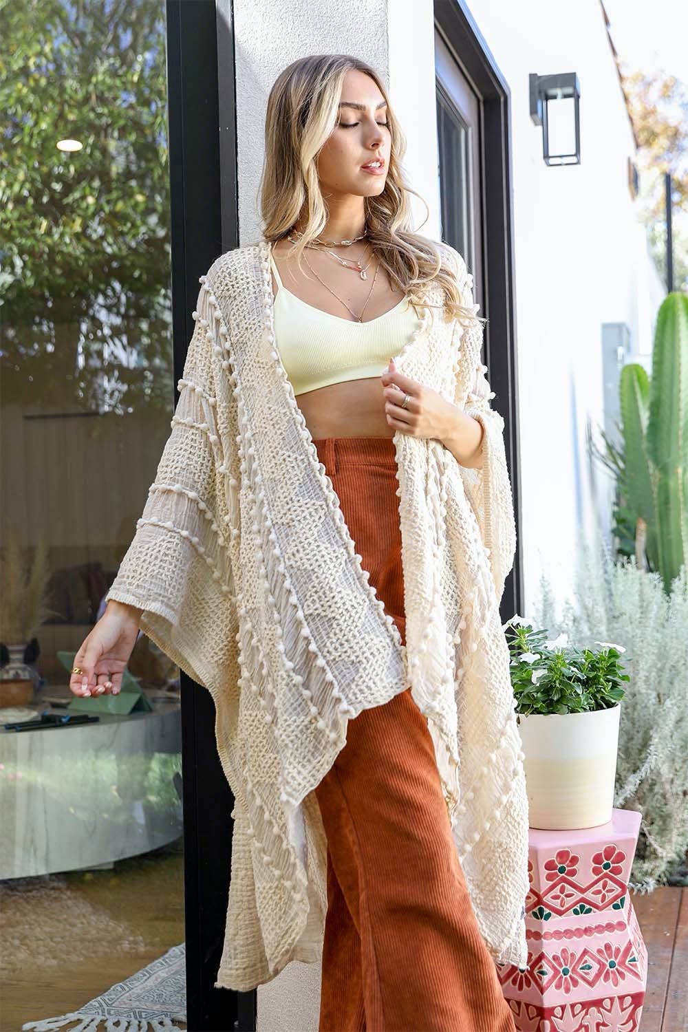 Embroidered Zig Zag Kimono