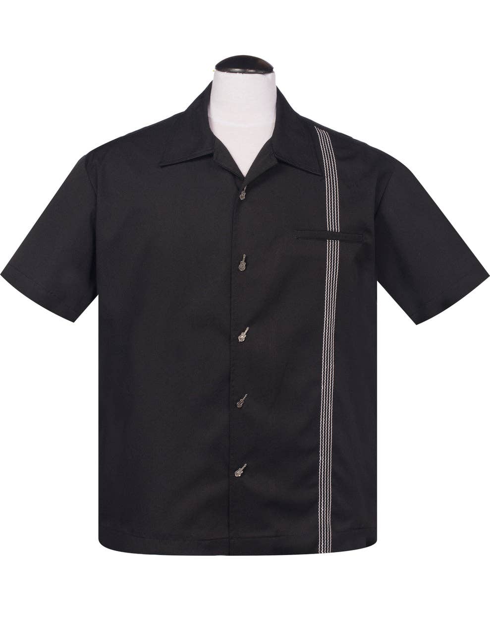 Six String Bowling Shirt in Black