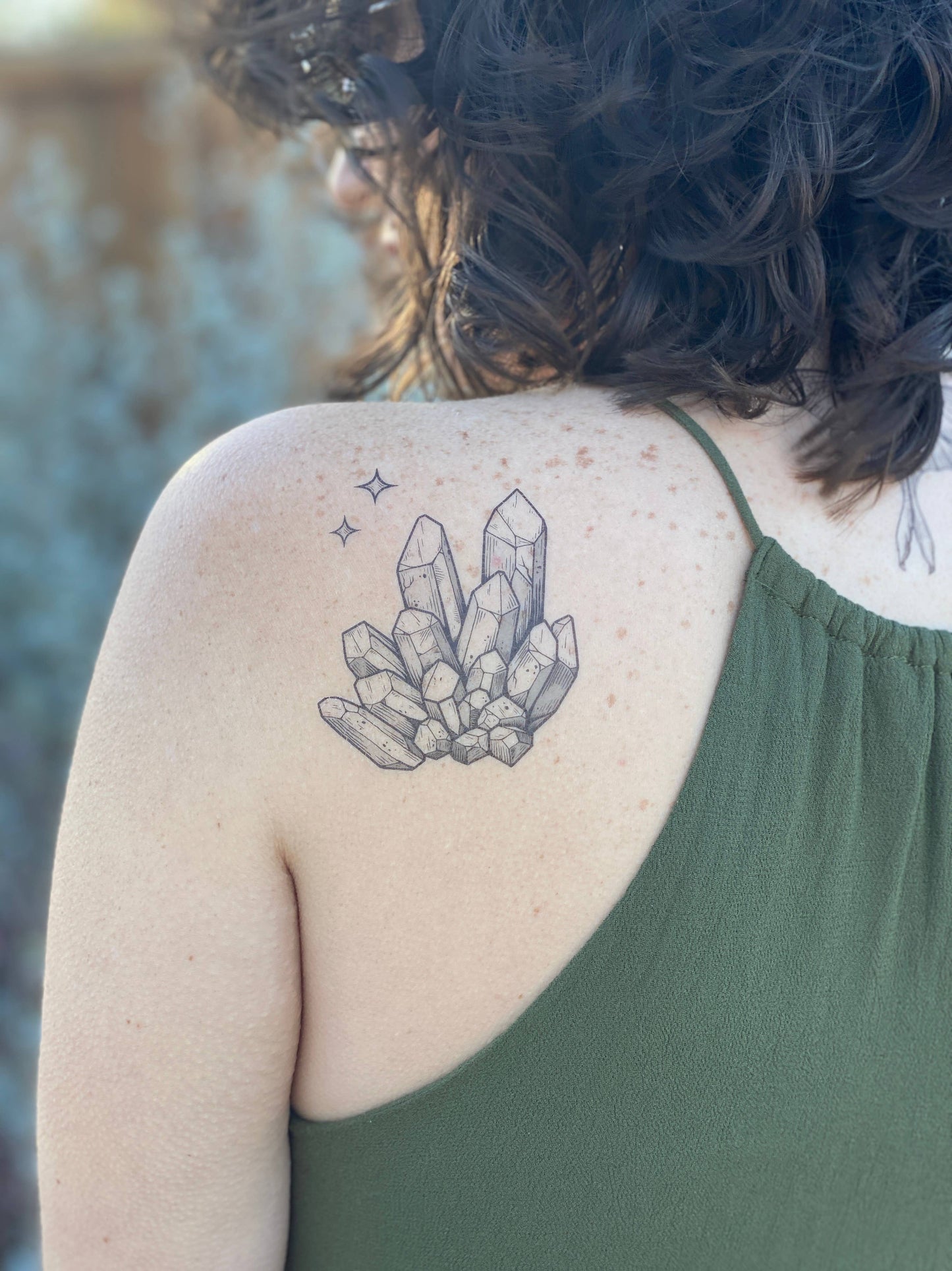 Crystal Quartz Temporary Tattoo