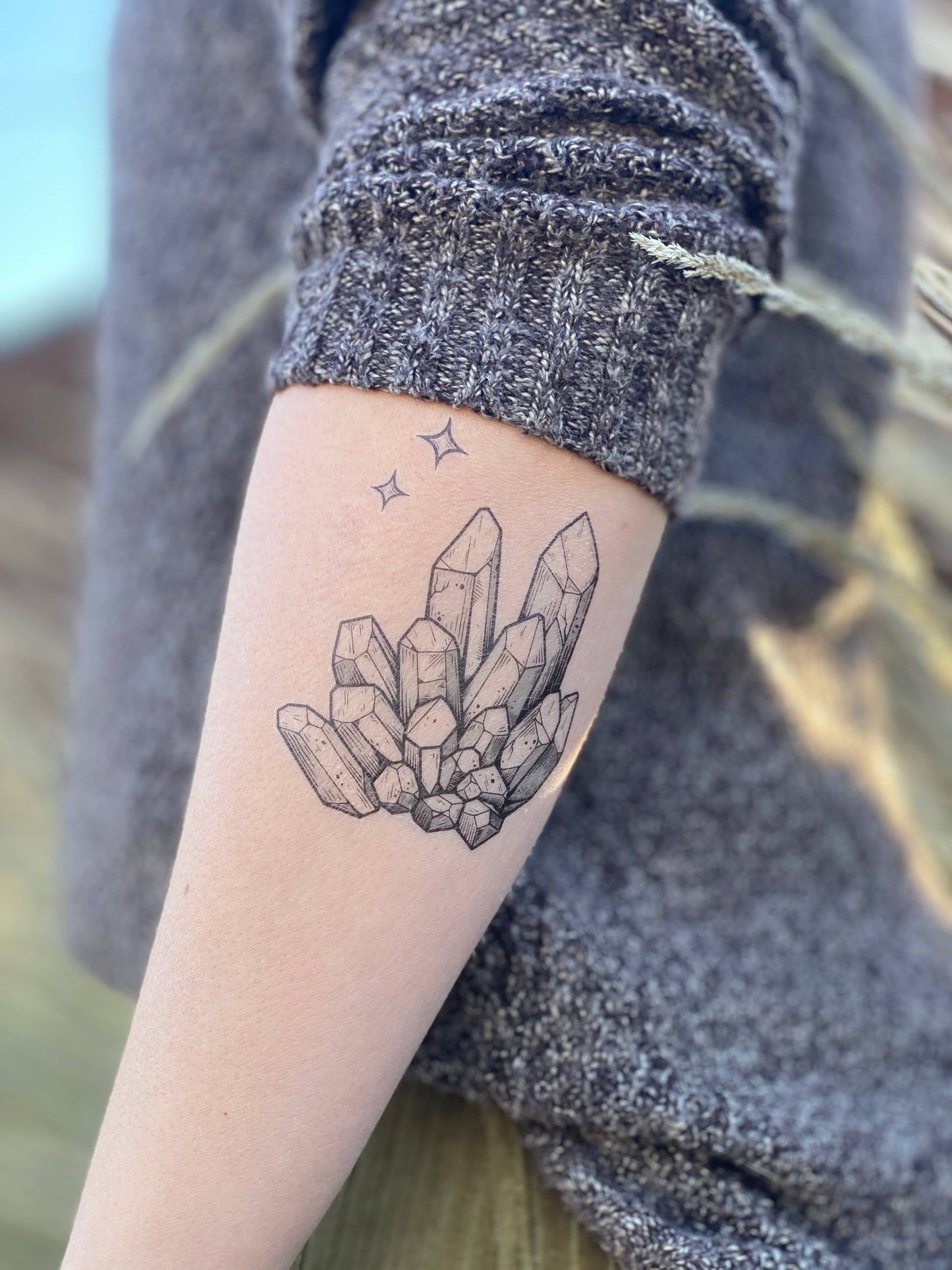 Crystal Quartz Temporary Tattoo