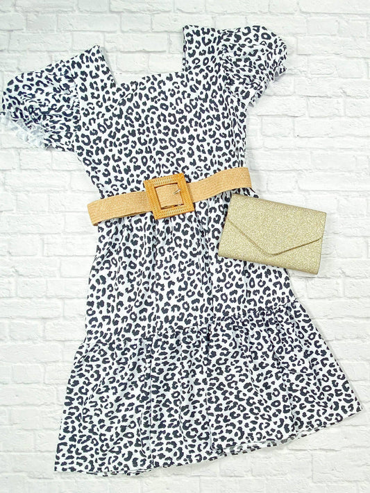 Mommy & Me Animal Print Belted Dress - Women's