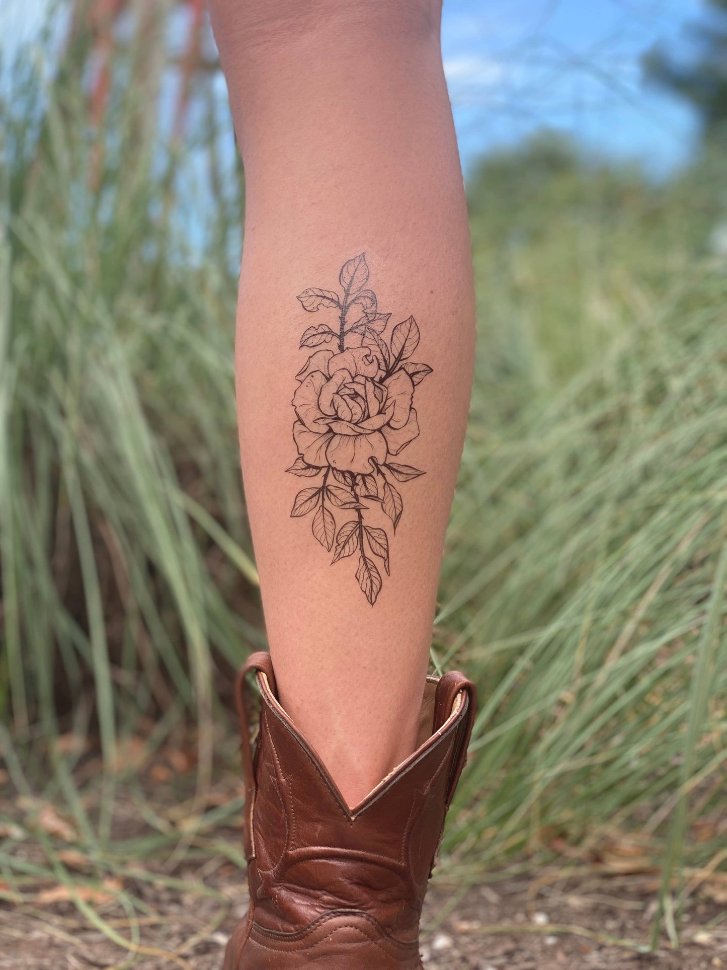 Rose Blossom Temporary Tattoo